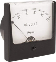 Simpson Electric - Analog, DC Voltmeter, Panel Meter - 60 Hz, 1000 Ohms at 60 Hz, 100 VDC - Makers Industrial Supply