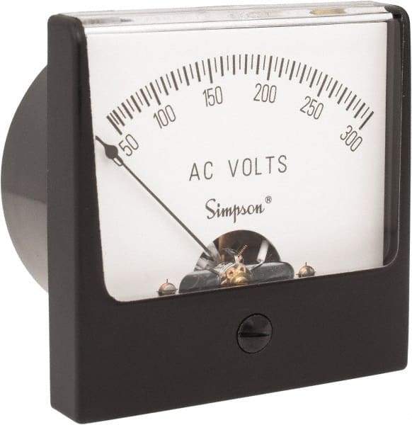 Simpson Electric - Analog, AC Voltmeter, Panel Meter - 60 Hz, 50000 Ohms at 60 Hz, 300 VAC - Makers Industrial Supply