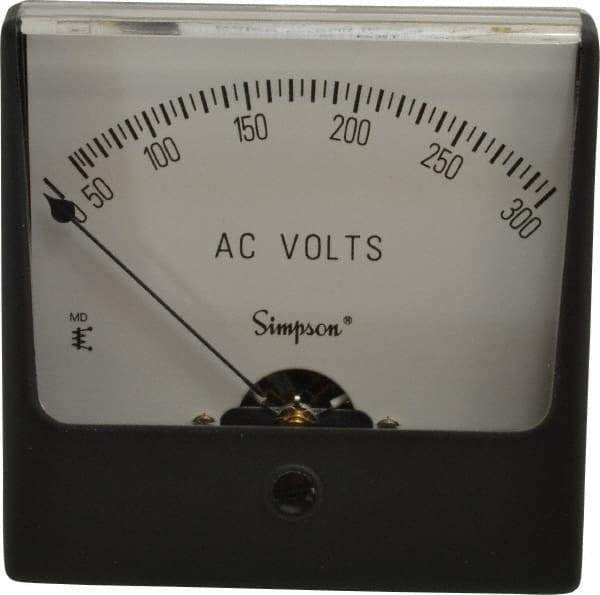 Simpson Electric - Analog, AC Voltmeter, Panel Meter - 60 Hz, 50000 Ohms at 60 Hz, 300 VAC - Makers Industrial Supply