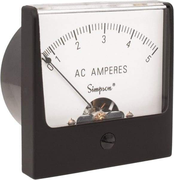 Simpson Electric - Analog, AC Ammeter, Panel Meter - 60 Hz, 0.008 Ohms at 60 Hz - Makers Industrial Supply