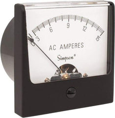 Simpson Electric - Analog, AC Ammeter, Panel Meter - 60 Hz, 0.0025 Ohms at 60 Hz - Makers Industrial Supply