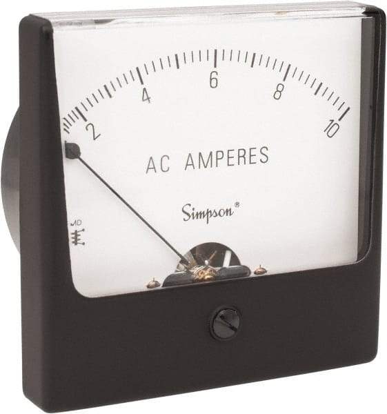 Simpson Electric - Analog, AC Ammeter, Panel Meter - 60 Hz, 0.004 Ohms at 60 Hz - Makers Industrial Supply