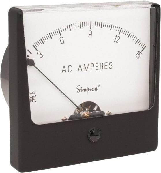 Simpson Electric - Analog, AC Ammeter, Panel Meter - 60 Hz, 0.0025 Ohms at 60 Hz - Makers Industrial Supply