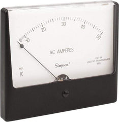 Simpson Electric - Analog, AC Ammeter, Panel Meter - 60 Hz, 0.008 Ohms at 60 Hz - Makers Industrial Supply