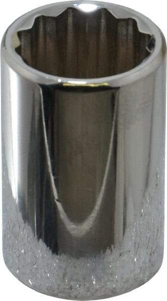 Blackhawk by Proto - 1/2" Drive, Standard Hand Socket - 12 Points, 1-1/2" OAL, Chrome Finish - Makers Industrial Supply