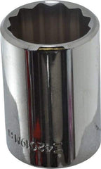 Blackhawk by Proto - 1/2" Drive, Standard Hand Socket - 12 Points, 1-1/2" OAL, Chrome Finish - Makers Industrial Supply