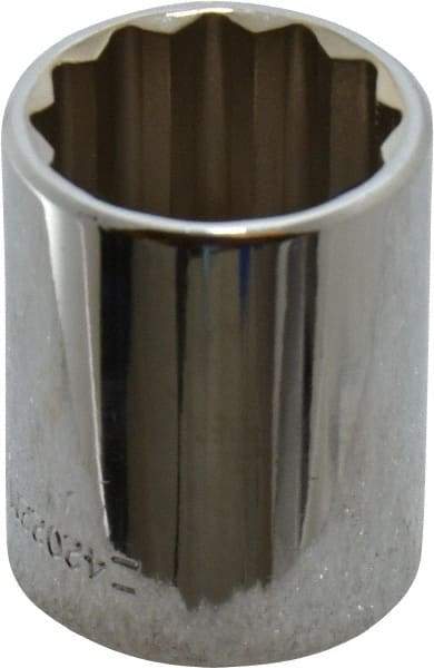 Blackhawk by Proto - 1/2" Drive, Standard Hand Socket - 12 Points, 1-1/2" OAL, Chrome Finish - Makers Industrial Supply