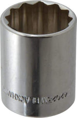 Blackhawk by Proto - 1/2" Drive, Standard Hand Socket - 12 Points, 1-1/2" OAL, Chrome Finish - Makers Industrial Supply