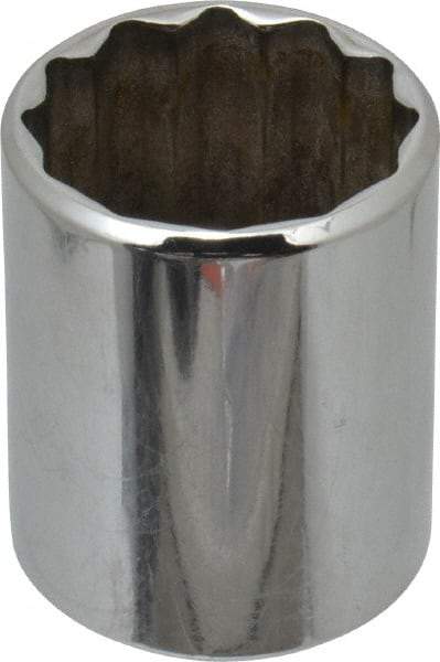 Blackhawk by Proto - 1/2" Drive, Standard Hand Socket - 12 Points, 1-5/8" OAL, Chrome Finish - Makers Industrial Supply