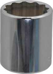 Blackhawk by Proto - 1/2" Drive, Standard Hand Socket - 12 Points, 1-3/4" OAL, Chrome Finish - Makers Industrial Supply