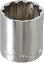 Blackhawk by Proto - 1/2" Drive, Standard Hand Socket - 12 Points, 1-13/16" OAL, Chrome Finish - Makers Industrial Supply