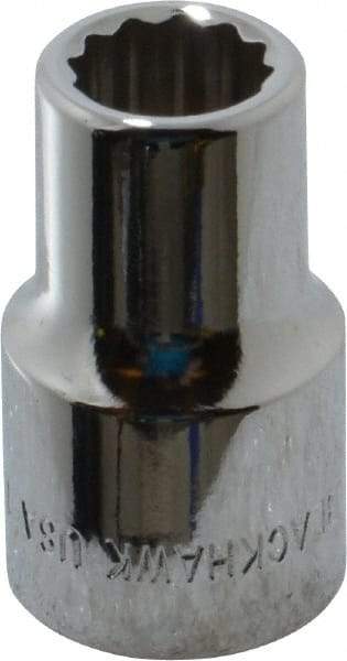 Blackhawk by Proto - 1/2" Drive, Standard Hand Socket - 12 Points, 1-1/2" OAL, Chrome Finish - Makers Industrial Supply