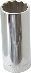 Blackhawk by Proto - 1/2" Drive, Deep Hand Socket - 12 Points, 3-3/32" OAL, Chrome Finish - Makers Industrial Supply