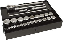 Blackhawk by Proto - 28 Piece 3/4" Drive Socket Set - 12 Points, 3/4" to 1-7/16" Range, Inch Measurement Standard - Makers Industrial Supply