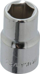 Blackhawk by Proto - 1/2", 1/2" Drive, Standard Hand Socket - 6 Points, 1-1/2" OAL, Chrome Finish - Makers Industrial Supply