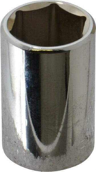 Blackhawk by Proto - 11/16", 1/2" Drive, Standard Hand Socket - 6 Points, 1-1/2" OAL, Chrome Finish - Makers Industrial Supply