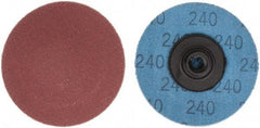 Superior Abrasives - 2" Disc Diam, 240 Grit, Aluminum Oxide Quick Change Disc - Type S Attaching System, Coated, Very Fine Grade - Makers Industrial Supply