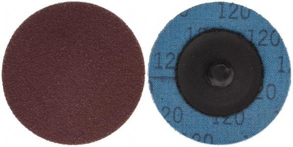 Superior Abrasives - 2" Disc Diam, 120 Grit, Aluminum Oxide Quick Change Disc - Type R Attaching System, Coated, Fine Grade - Makers Industrial Supply