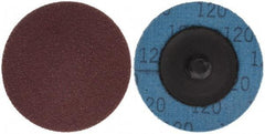 Superior Abrasives - 2" Disc Diam, 120 Grit, Aluminum Oxide Quick Change Disc - Type R Attaching System, Coated, Fine Grade - Makers Industrial Supply