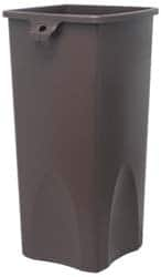 Rubbermaid - 23 Gal Brown Square Trash Can - Polyethylene, 30.9" High x 16-1/2" Long x 15-1/2" Wide - Makers Industrial Supply