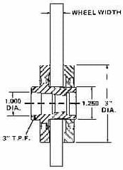 Sopko - 3" Diam Grinding Wheel Adapter - 3/4" Wheel Width, 1-1/4 - 16 Thread Size, Right Handed, 3" Taper per ', 1-1/4" Arbor Hole - Makers Industrial Supply