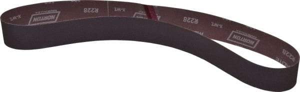 Norton - 2" Wide x 48" OAL, 120 Grit, Aluminum Oxide Abrasive Belt - Aluminum Oxide, Fine, Coated, X Weighted Cloth Backing, Series R228 - Makers Industrial Supply