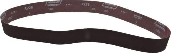 Norton - 2" Wide x 48" OAL, 180 Grit, Aluminum Oxide Abrasive Belt - Aluminum Oxide, Very Fine, Coated, X Weighted Cloth Backing, Series R228 - Makers Industrial Supply