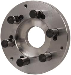 Buck Chuck Company - Adapter Back Plate for 8" Diam Self Centering Lathe Chucks - D1-6 Mount, 2.39" Through Hole Diam, 6.283mm ID, 7.87" OD, 0.985" Flange Height, Steel - Makers Industrial Supply