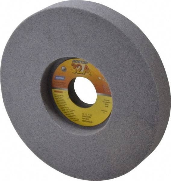 Norton - 7" Diam x 1-1/4" Hole x 1" Thick, I Hardness, 60 Grit Surface Grinding Wheel - Aluminum Oxide, Type 5, Medium Grade, 3,600 Max RPM, Vitrified Bond, One-Side Recess - Makers Industrial Supply