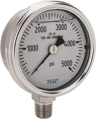 Wika - 2-1/2" Dial, 1/4 Thread, 0-5,000 Scale Range, Pressure Gauge - Lower Connection Mount, Accurate to 2-1-2% of Scale - Makers Industrial Supply