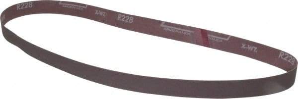 Norton - 1" Wide x 42" OAL, 320 Grit, Aluminum Oxide Abrasive Belt - Aluminum Oxide, Extra Fine, Coated, X Weighted Cloth Backing, Series R228 - Makers Industrial Supply