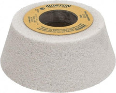 Norton - 4" Diam, 1-1/4" Hole Size, 1-1/2" Overall Thickness, 46 Grit, Type 11 Tool & Cutter Grinding Wheel - Coarse Grade, Aluminum Oxide, J Hardness, Vitrified Bond, 5,730 RPM - Makers Industrial Supply