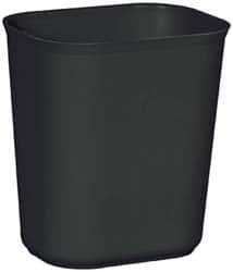 Rubbermaid - 14 Qt Black Rectangle Trash Can - Fiberglass, 12-1/4" High x 11-1/8" Long x 8-1/4" Wide - Makers Industrial Supply