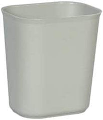 Rubbermaid - 14 Qt Gray Rectangle Trash Can - Fiberglass, 12-1/4" High x 11-1/8" Long x 8-1/4" Wide - Makers Industrial Supply