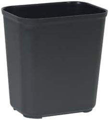 Rubbermaid - 28 Qt Black Rectangle Trash Can - Fiberglass, 14" High x 16-1/2" Long x 9" Wide - Makers Industrial Supply