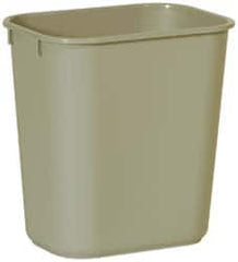 Rubbermaid - 14 Qt Beige Rectangle Trash Can - Polyethylene, 12-1/8" High x 11-3/8" Long x 8-1/4" Wide - Makers Industrial Supply