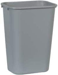 Rubbermaid - 41 Qt Gray Rectangle Trash Can - Polyethylene, 19-7/8" High x 15-1/4" Long x 11" Wide - Makers Industrial Supply