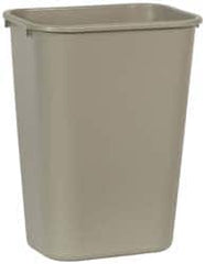 Rubbermaid - 41 Qt Beige Rectangle Trash Can - Polyethylene, 19-7/8" High x 15-1/4" Long x 11" Wide - Makers Industrial Supply