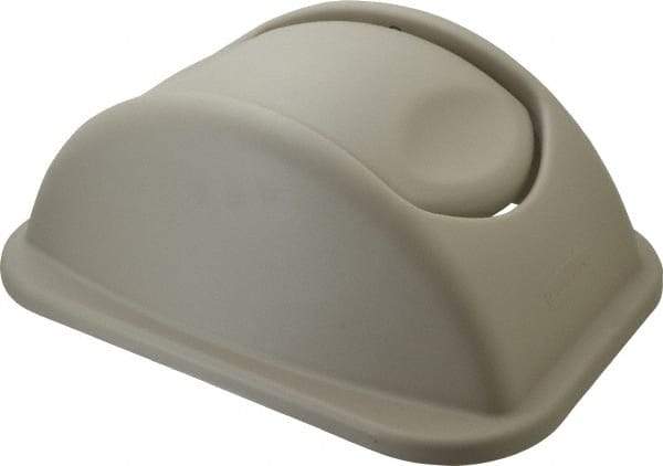 Rubbermaid - Dome Lid for Use with Rectangular Trash Cans - Beige, Polypropylene, For Untouchable Trash Cans - Makers Industrial Supply