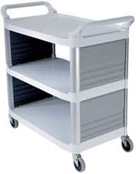 Rubbermaid - 300 Lb Capacity, 20" Wide x 40-5/8" Long x 39-13/16" High Standard Utility Cart - 3 Shelf, Plastic - Makers Industrial Supply