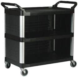 Rubbermaid - 300 Lb Capacity, 20" Wide x 40-5/8" Long x 41-13/16" High Standard Utility Cart - 3 Shelf, Plastic - Makers Industrial Supply