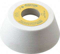 Norton - 4" Diam, 1-1/4" Hole Size, 1-1/2" Overall Thickness, 80 Grit, Type 11 Tool & Cutter Grinding Wheel - Medium Grade, Aluminum Oxide, K Hardness, Vitrified Bond, 5,730 RPM - Makers Industrial Supply