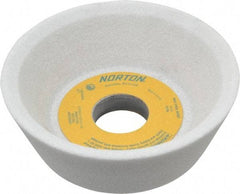 Norton - 5" Diam, 1-1/4" Hole Size, 1-3/4" Overall Thickness, 46 Grit, Type 11 Tool & Cutter Grinding Wheel - Coarse Grade, Aluminum Oxide, K Hardness, Vitrified Bond, 4,585 RPM - Makers Industrial Supply