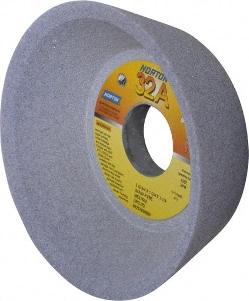 Norton - 5" Diam, 1-1/4" Hole Size, 1-3/4" Overall Thickness, 60 Grit, Type 11 Tool & Cutter Grinding Wheel - Medium Grade, Aluminum Oxide, K Hardness, Vitrified Bond, 4,585 RPM - Makers Industrial Supply