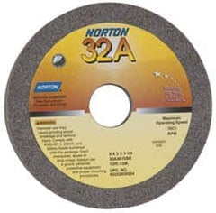 Norton - 6" Diam, 1-1/4" Hole Size, 2" Overall Thickness, 46 Grit, Type 6 Tool & Cutter Grinding Wheel - Coarse Grade, Aluminum Oxide, I Hardness, Vitrified Bond, 3,820 RPM - Makers Industrial Supply