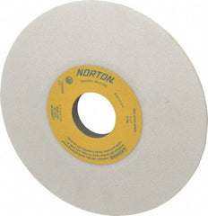 Norton - 6" Diam, 1-1/4" Hole Size, 1/2" Overall Thickness, 60 Grit, Type 12 Tool & Cutter Grinding Wheel - Medium Grade, Aluminum Oxide, J Hardness, Vitrified Bond, 4,140 RPM - Makers Industrial Supply