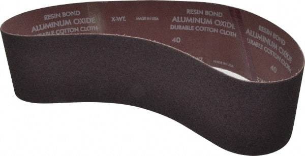 Norton - 4" Wide x 36" OAL, 40 Grit, Aluminum Oxide Abrasive Belt - Aluminum Oxide, Coarse, Coated, X Weighted Cloth Backing, Series R228 - Makers Industrial Supply