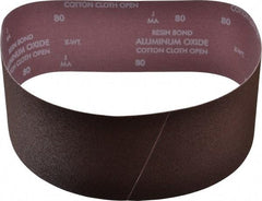 Norton - 4" Wide x 36" OAL, 80 Grit, Aluminum Oxide Abrasive Belt - Aluminum Oxide, Medium, Coated, X Weighted Cloth Backing, Series R228 - Makers Industrial Supply