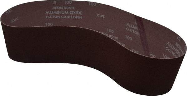 Norton - 4" Wide x 36" OAL, 100 Grit, Aluminum Oxide Abrasive Belt - Aluminum Oxide, Fine, Coated, X Weighted Cloth Backing, Series R228 - Makers Industrial Supply