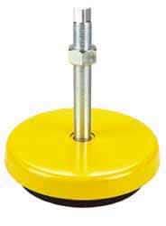 Tech Products - 13000 Lb Capacity, 3/4-10 Thread, Steel Stud, Studded Socket Mount Leveling Mount - 8" Stud Length, 9 Base Diam, Neoprene Pad, 3/4" Hex - Makers Industrial Supply